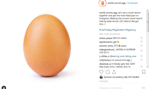 Oul viral pe Instagram