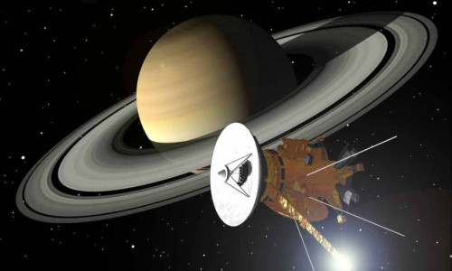 Sonda Cassini lângă planeta Saturn