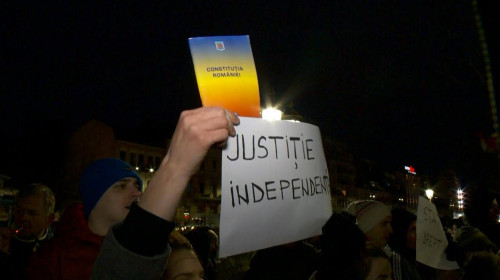Protest la Palatul de Justiție din București