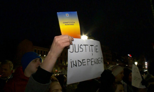 Protest la Palatul de Justiție din București