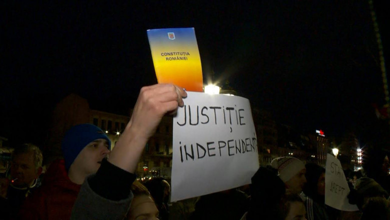 Protest la Palatul de Justiție din București