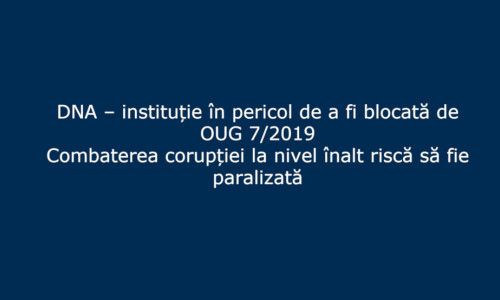 Anunț DNA pe prima pagină