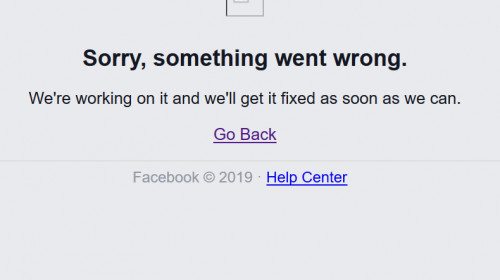 Eroare la Facebook căzut