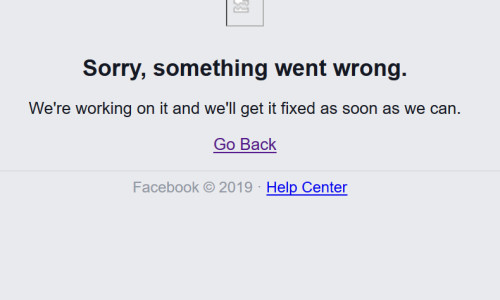 Eroare la Facebook căzut