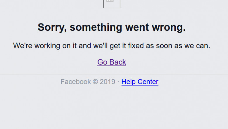 Eroare la Facebook căzut