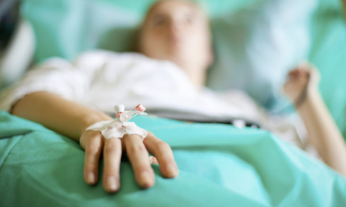 Pacientă în spital