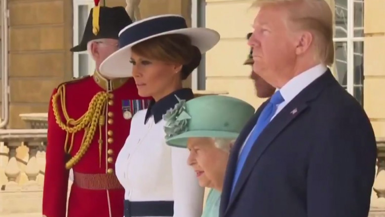 Donald și Melania Trump, în UK cu Regina Elisabeta