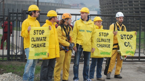 Protest Greenpeace la centrala termică de la Rovinari