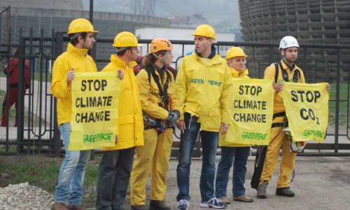 Protest Greenpeace la centrala termică de la Rovinari