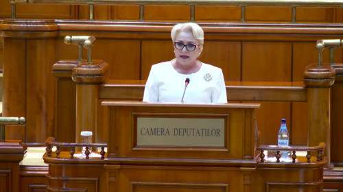 Viorica Dăncilă, la moțiunea de cenzură, în Camera Deputaților