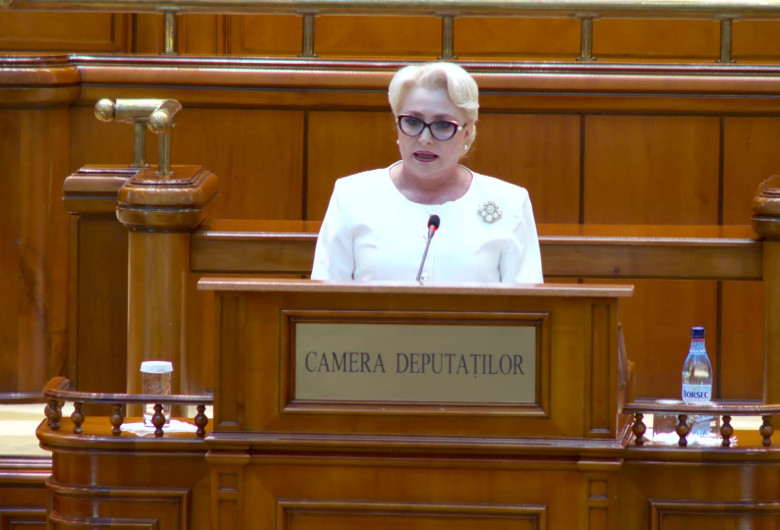 Viorica Dăncilă, la moțiunea de cenzură, în Camera Deputaților