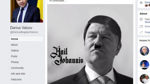 Iohannis ca Hitler în postarea lui Vâlcov