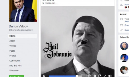 Iohannis ca Hitler în postarea lui Vâlcov