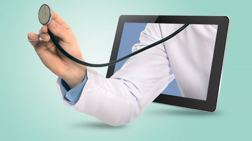 Telemedicină, medic, tabletă, asistență medicală online