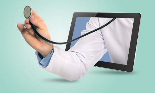 Telemedicină, medic, tabletă, asistență medicală online