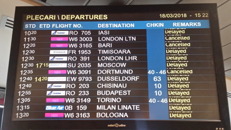 Tabelă plecări aeroport Otopeni, avioane, întârzieri, curse aeriene