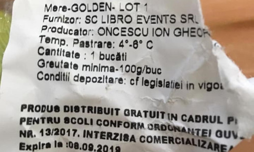 Termen de valabilitate, etichetă de mere