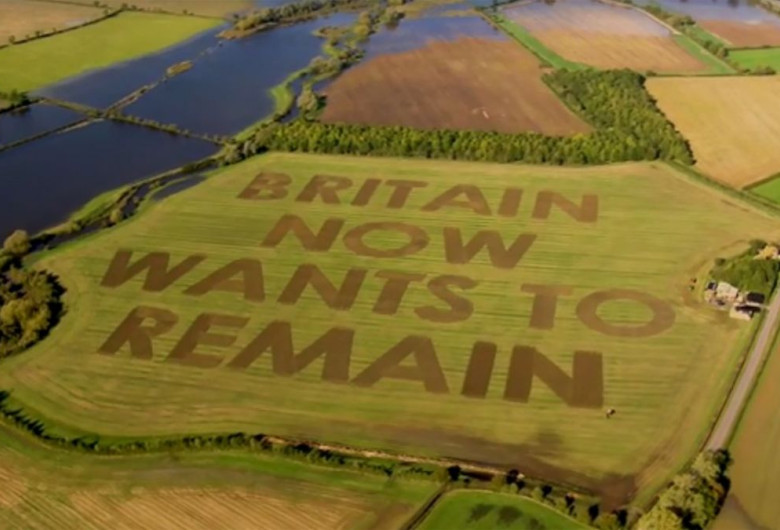 Mesaj anti-Brexit pe câmp
