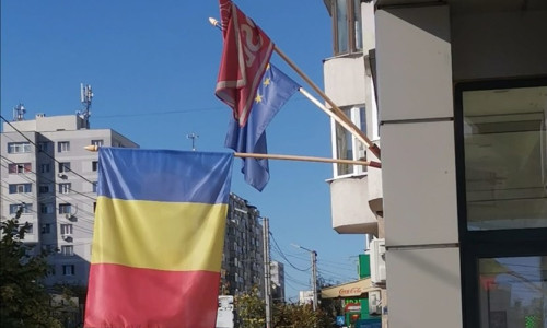Drapel arborat în bernă la PSD