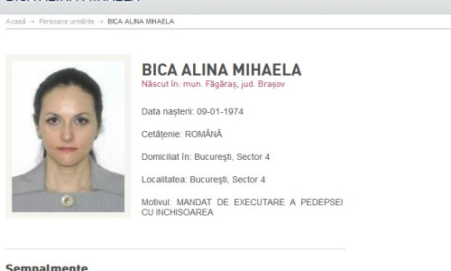 Alina Bica urmărită de Poliție