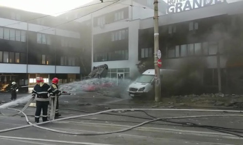 Explozie în parcarea unui hotel din Galați