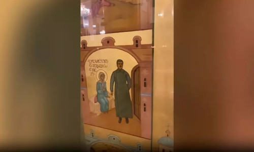 Protest în Georgia pe fondul furiei faţă de deteriorarea unei icoane cu Stalin/ Foto: X