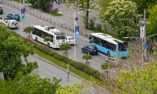 Bucharest,Public,Transportation,System,By,Bus.,Aerial,View,Of,A