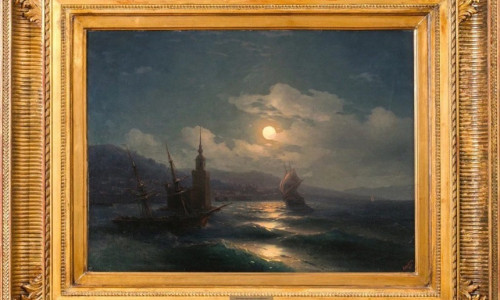 Un tablou de Ivan Aivazovski, care ar fi fost furat dintr-un muzeu ucrainean/ Foto: News.ro