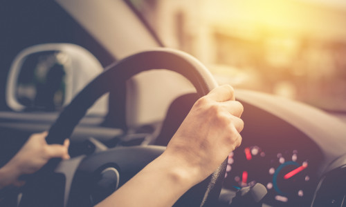 Female,Driving,Car.,Vintage,Filter