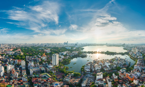 Hanoi,Panorama,View,Cityscape,2022,,Westlake,Golden,Hour