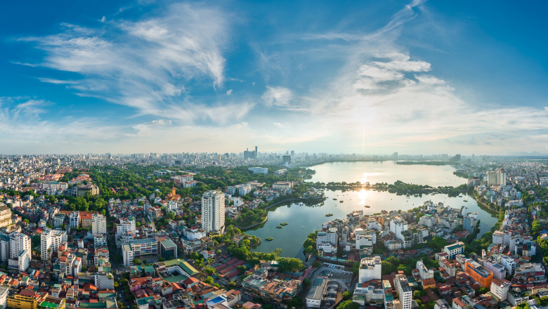 Hanoi,Panorama,View,Cityscape,2022,,Westlake,Golden,Hour