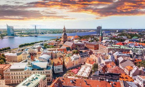 Panorama,View,From,Riga,Cathedral,On,Old,Town,Of,Riga,