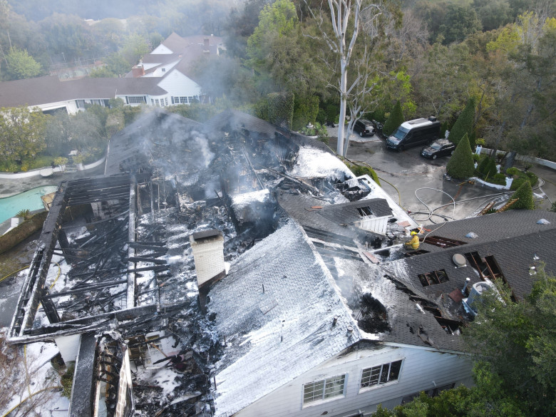 *EXCLUSIVE* The aftermath at Cara Delevingne's $7million LA home fire!