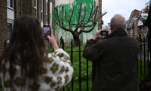 New Banksy appears near Finsbury Park, London, UK - 18 Mar 2024