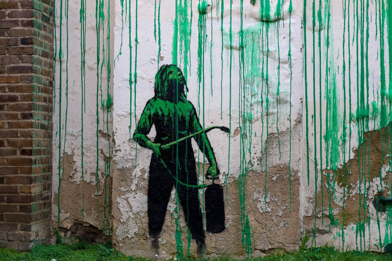 New Banksy artwork appears in Finsbury Park, north London, UK - 18 Mar 2024