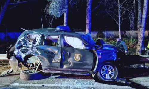 Accident mortal în Spania, după ce un TIR loveşte un baraj de poliţie în timpul unui control de rutină în lupta antidrog/ Foto: Twitter