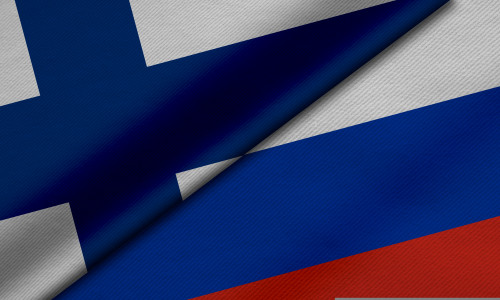 3d,Rendering,Of,Two,Flags,From,Republic,Of,Finland,And