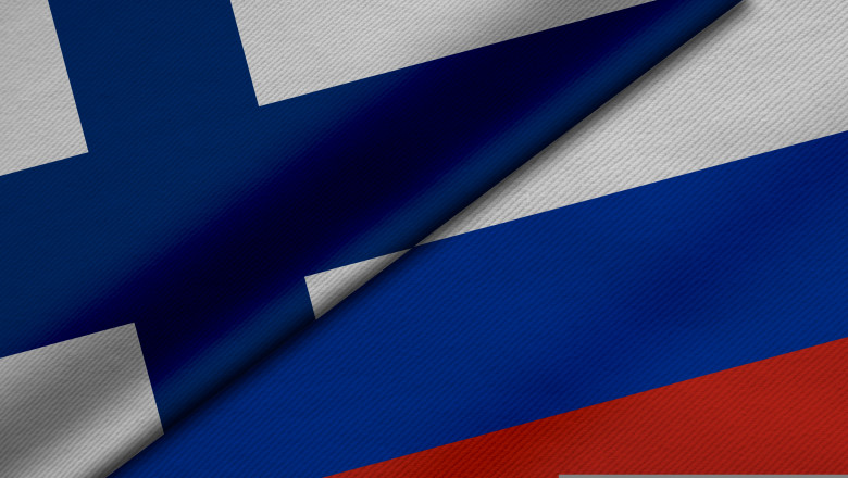 3d,Rendering,Of,Two,Flags,From,Republic,Of,Finland,And