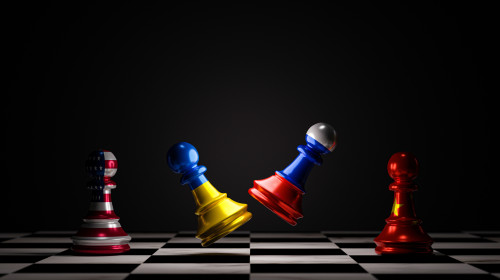 Battle,Pawn,Chess,Between,Russia,And,Ukraine,With,Usa,And