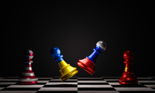 Battle,Pawn,Chess,Between,Russia,And,Ukraine,With,Usa,And