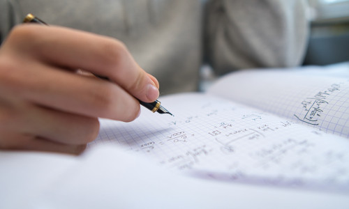 Bielsko,,Poland,-,12.10.2021:,The,Student,Learns,Math,On,His