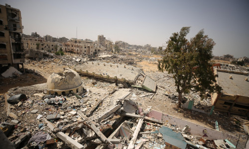 Debris left behind after Israeli forces' withdrawal from Gaza City