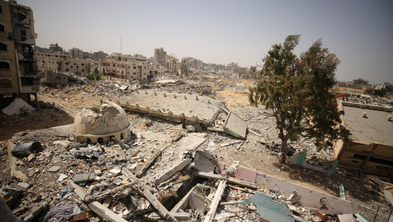 Debris left behind after Israeli forces' withdrawal from Gaza City