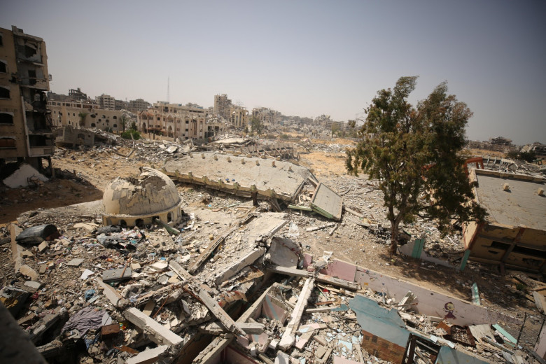 Debris left behind after Israeli forces' withdrawal from Gaza City