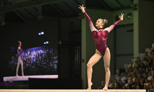 MANECA-VOINEA Sabrina (ROU) beam silver during European Artistic Gymnastic Championships - Women, Gymnastics in Rimini,