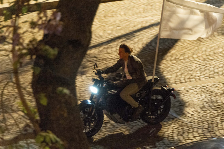 EXCLUSIVE: Tom Cruise Films More Action Scenes On A Motorbike In Paris For 'Mission Impossible 8' - 26 Apr 2024