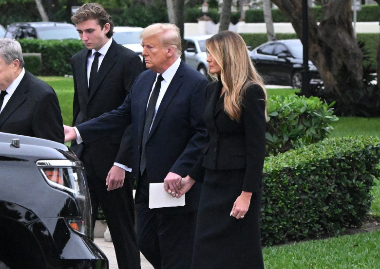 NYP dayrate 9 - The Trump family attends Melania Trump's mother, Amalija Knavs, funeral service at The Church of Bethesda-By-The-Sea in Palm Beach, Florida