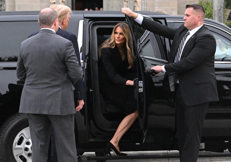 NYP dayrate 9 - The Trump family attends Melania Trump's mother, Amalija Knavs, funeral service at The Church of Bethesda-By-The-Sea in Palm Beach, Florida