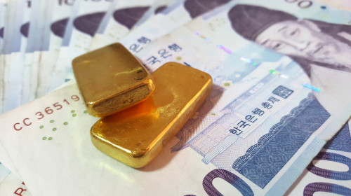 Gold,Bars,Affect,The,South,Korea(krw).exchange,Rate.use,For,Website/banner,Background,