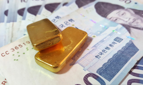 Gold,Bars,Affect,The,South,Korea(krw).exchange,Rate.use,For,Website/banner,Background,